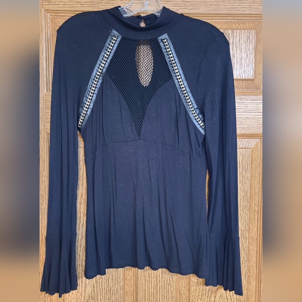 Venus Black Long Sleeve Top Size Medium